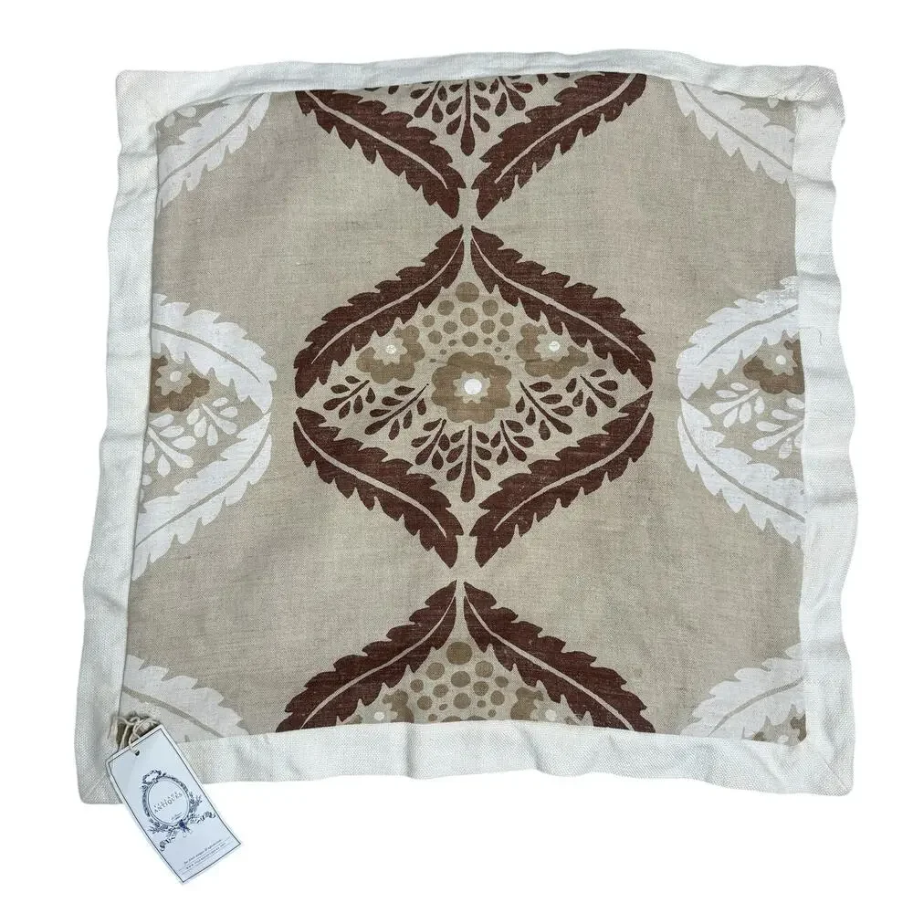 2 Custom Brown Floral Decorative Pillow Covers Large 24 x 24 Pillowsize